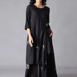 Folksong By W Black Floral Print Jumpsuit-image-5