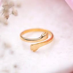 Zavya 925 Sterling Silver Golden Radiance Gold Hug Casual Ring For Women-image-74