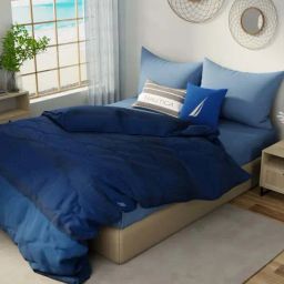 NAUTICA Hampton Blue Satin Cotton 210 TC Double Comforter-image-11