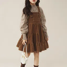 LULU & SKY Girls Abstract Printed Puff Sleeves Smocked Top-picture-7