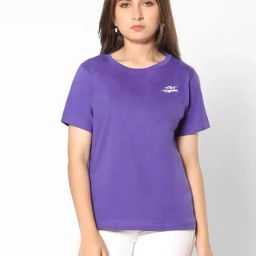 TeenTrums Girls Purple Solid T-Shirt-image-18