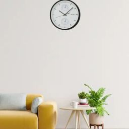 SEIKO elegant white & black plastic wall clock-46