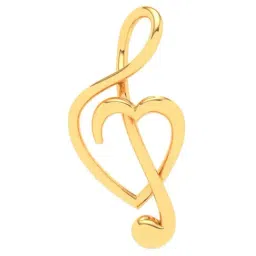 P.C. Chandra Jewellers 22k Yellow Gold Musical Note Heart Shape Pendant-image-52