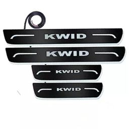 Auto Pearl Car Door Foot Step Led Sill/Scuff Plates Mirror Finish Black Compatible For Renault Kwid (2015-2021), LEDBlklPLATE_Blk_Kwid2015_21 (Set of 4)-30