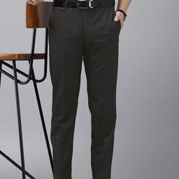 Park Avenue Men Checked Formal Trousers-image-28
