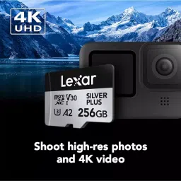 Lexar High-Performance microSDXC Memory Card 256 GB UHS-I with SD Adapter, SILVER PLUS image 3