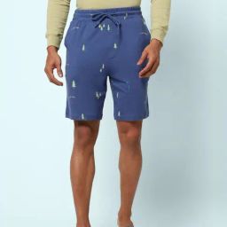 Ajile By Pantaloons Navy Cotton Slim Fit Printed Shorts-image-19