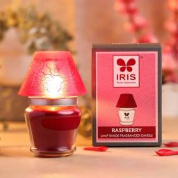 IRIS Maroon Raspberry Lamp Shade Scented Candles-1
