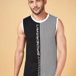 SF Jeans by Pantaloons Black Cotton Slim Fit Striped T-Shirt-picture-34