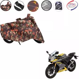 Auto Pearl Polyester Waterproof Two Wheeler Cover for Yamaha YZF R15 V3.0 (Jungle Print)-picture-17