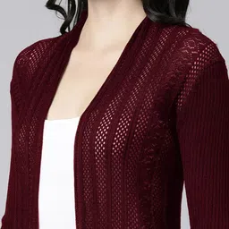 SHOWOFFFF Self Design Open Front Longline Shrug image 2