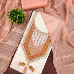 MANVAA Embroidered Sequinned Unstitched Dress Material-picture-7