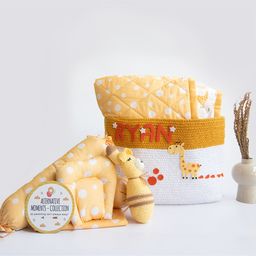Yellow Doodle Cute Polka Organic Bedding Gift Basket - Yellow-image-32