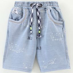 Little Kangaroos Knit Shorts Skateboard Print - Light Blue-image-61