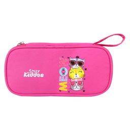 Smily Kiddos Zipper Pencil Pouch for Stationery Meow Kitty Theme - Dark Pink-image-3