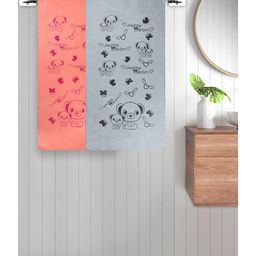 FABINALIV Set of 2 Multicolor Cartoon 300 GSM Cotton Kids Bath Towels (115X60 cm)-image-97