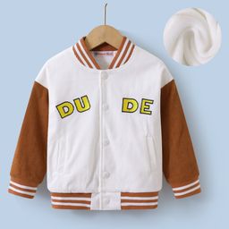 Kookie Kids Full Sleeves Text Printed Sweat Jacket - Beige-picture-28
