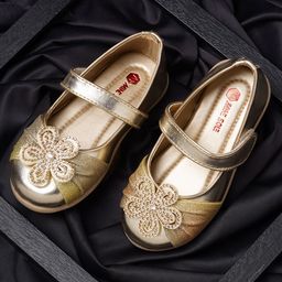 Minesole Bow Embellished  Ballerinas - Gold-image-63