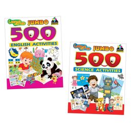 Jumbo 500 Activity Books, English Activities, Science Activities, Set of 2 Books - English-86
