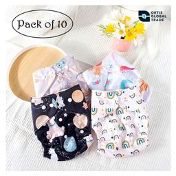 Ortis Free SizeQuick Dry UltraThin Pads Leakage Proof Reusable Cloth Diaper Multicolor Outer Shell only | (No inserts included) (Pack of 10)-5