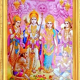 SUNINOW Gold Toned & Purple Ram Darbar Religious Wooden Wall Photo Frame-image-40