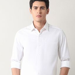 Arrow Dobby Spread Collar Long Sleeves Pure Cotton Slim Fit Formal Shirt-image-90