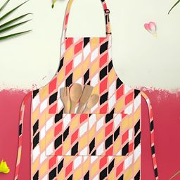 ArtzFolio Yellow & White Printed Pure Cotton Apron-image-101