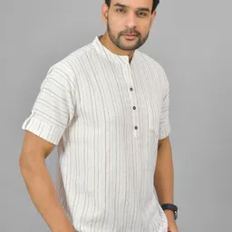 Anouk Rustic Men Thread Work Handloom Kurta-picture-29
