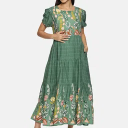 Nejo Women Floral Print Maternity A-Line Midi Dress-image-42
