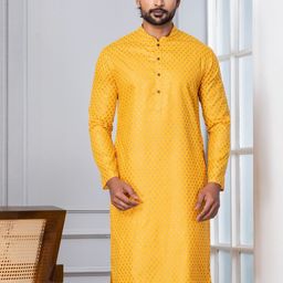PulseIQ Men Solid Cotton Straight Kurtas-picture-13