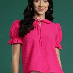 DressBerry Peter Pan Collar Seersucker Top-picture-12