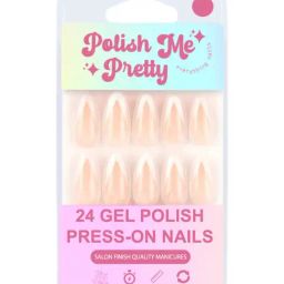 Polish Me Pretty Gel Polish Press On Nails French Stiletto - Set of 24-24
