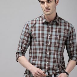 U.S. Polo Assn. Denim Co. Pure Cotton Slim Fit Checked Casual Shirt-image-53