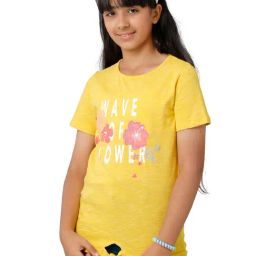 Under Fourteen Only Kids Yellow Embroidered Top-image-35