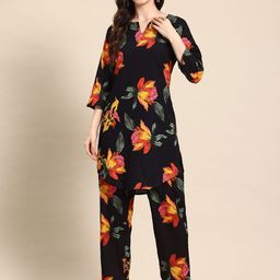 A&K Floral Printed Tunic With Trousers-image-57