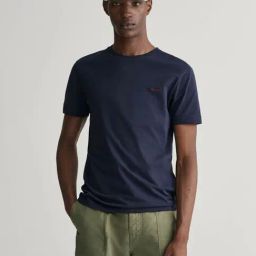 GANT Solid Round Neck Slim Fit T-Shirt-image-93