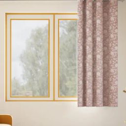 Haus & Kinder Pink Chateau Rose Cotton Polyester Single Window Curtain 5 Ft-image-21
