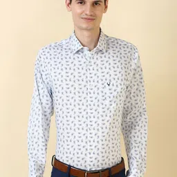 Allen Solly Floral Printed Spread Collar Slim Fit Formal Cotton Shirt-image-24