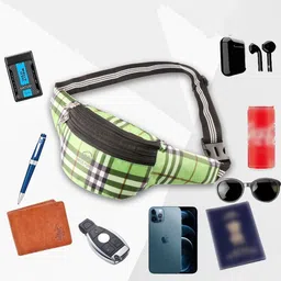 NICE PURSE Men Checked Waist Pouch-image-90