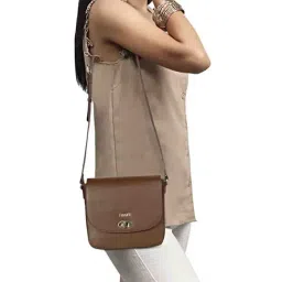 Favore Dark Brown Solid Small Sling Handbag-picture-45