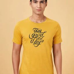 Ajile By Pantaloons Gold Yellow Regular Fit Printed Sports T-Shirt-picture-49