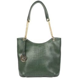 Carlton London Dark Green Textured Medium Shoulder Handbag-image-92