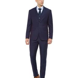 Louis Philippe Purple Notch Lapel 3-Piece Suit-image-31