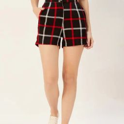 Sera Black Checks Shorts-image-76