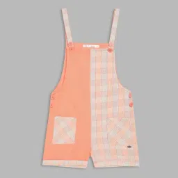 Elle Kids Orange Checks Playsuit-image-78