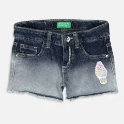 United Colors of Benetton Kids Blue Washed Shorts-picture-26