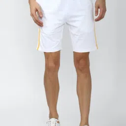 Peter England White Cotton Regular Fit Shorts-37