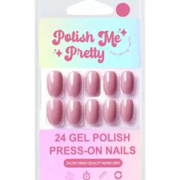 Polish Me Pretty Gel Polish Press On Nails Pink Pearl - Set of 24-11