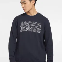 Jack & Jones Navy Blue Cotton Regular Fit Sweatshirt-picture-27