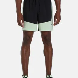 Puma Black & Green Regular Fit Colour Block Sports Shorts-2